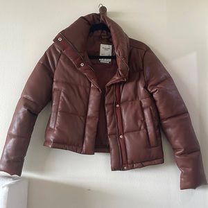 Abercrombie and Fitch mini puffer rust color